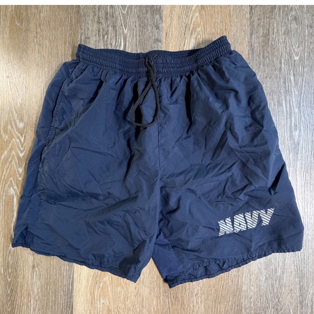 Unicor PT Trunks Navy Physical Fitness Uniform Mens Small Blue Nylon Shorts